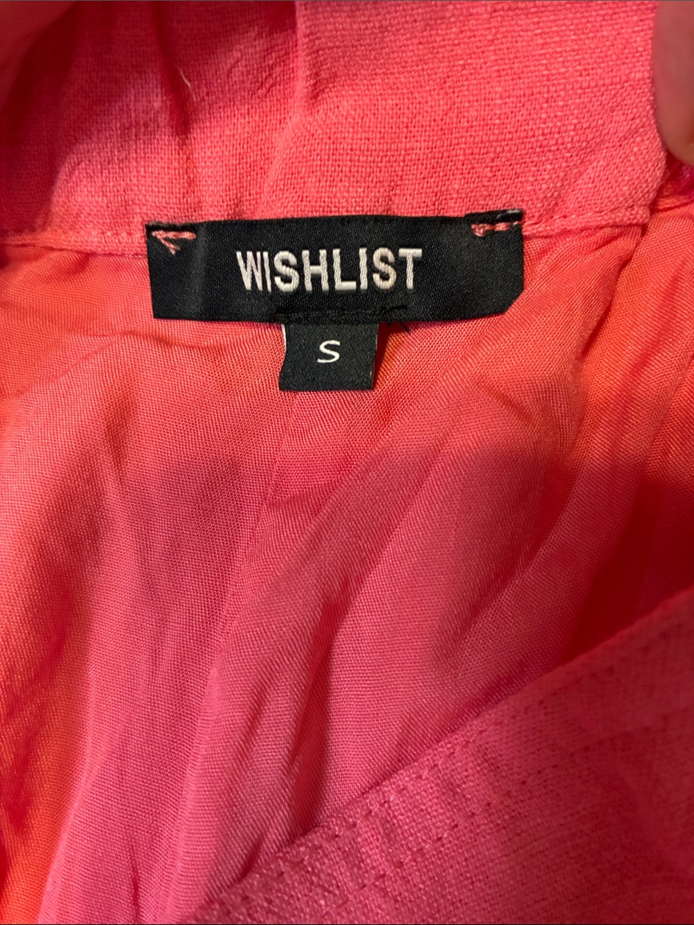 Wishlist Coral Pink Wide-Leg Linen-Blend Pants Size Small - Picture 6 of 7